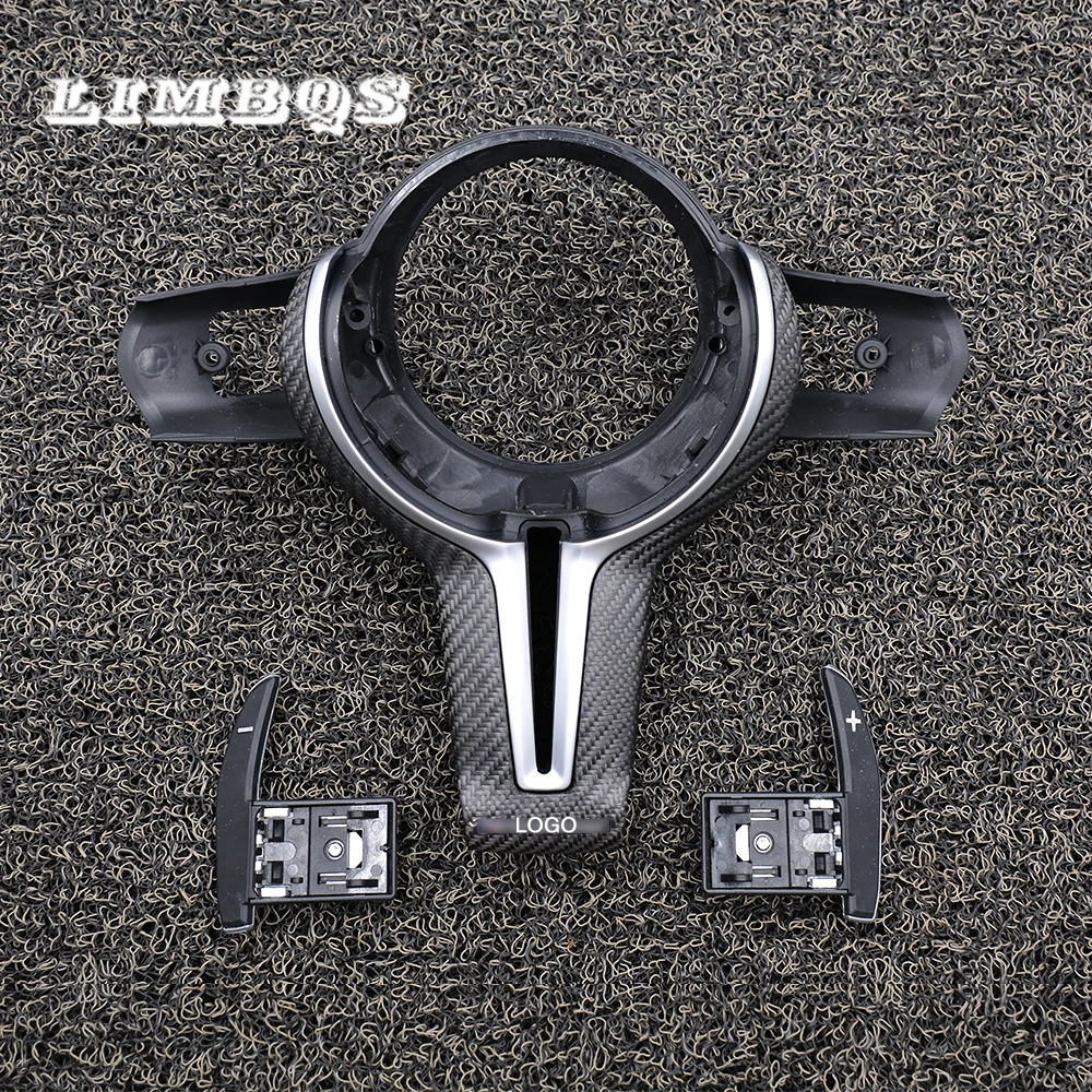 Dry carbon fiber steering wheel cover for bmw f10 f30 f80 f82 f83 f06 f12 f13 f15 f16 interior original steering wheel trim Dry carbon fiber steering wheel cover for bmw f10 f30 f80 f82 f83 f06 f12 f13 f15 f16 interior original steering wheel trim
