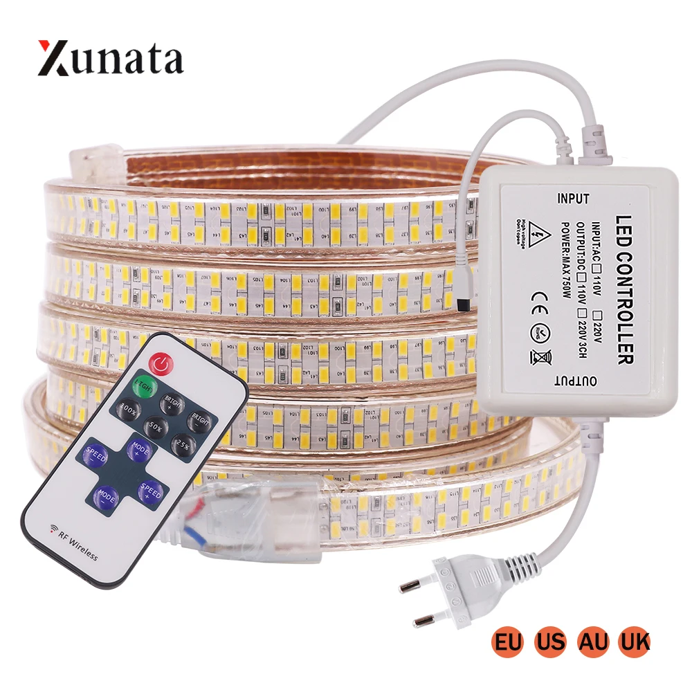 SMD5730 Светодиодные ленты света AC110V 220V Двухрядные 240 светодиодный s/М гибкий лента с