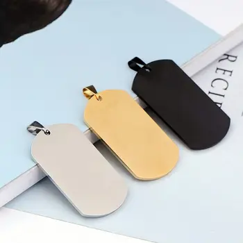 

Military Army ID Stainless Steel Name Blank Dog Tags Pendant Rectangle Jewelry