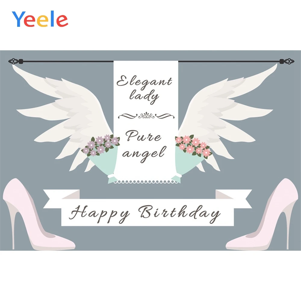

Angel Wings Flower Baby Shower Portrait Birthday Home Decor Backdrop Photography Custom Photographic Background For Photo Studio