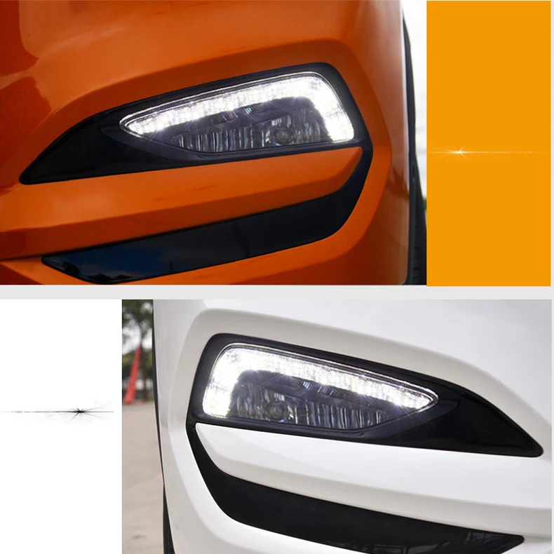 DRL для hyundai Tucson 17 Габаритные огни дневного света 12V Abs колпак противотуманных фар Светодиодный автомобильный Стайлинг