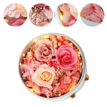 

Red Silk Rose That Lasts Forever in a Glass Dome for Valentine's Day Wedding 72XF