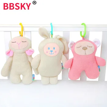 

Pendant Doll Knitting Wool Stuffed Animals Toys for Bed Crib Strolle Appease Doll with BB Squeaker for Baby Toddler Infant 2 pc