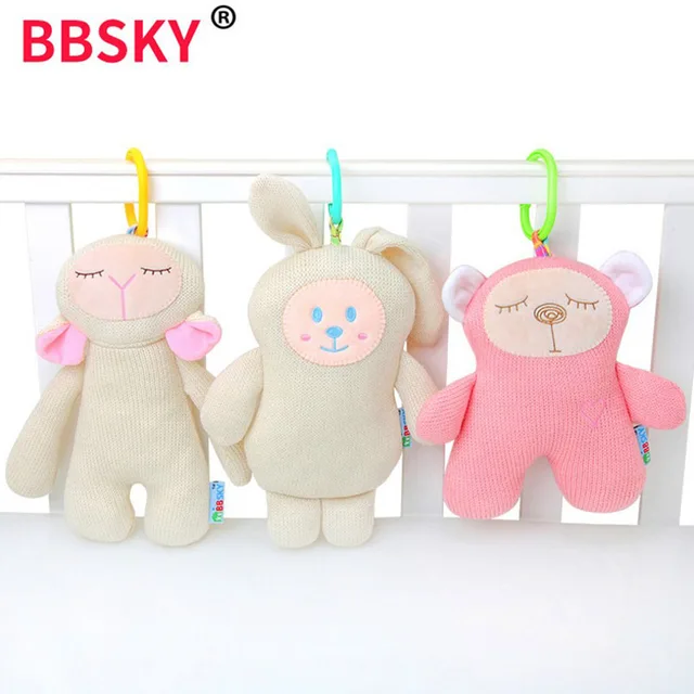 $US $7.34  Pendant Doll Knitting Wool Stuffed Animals Toys for Bed Crib Strolle Appease Doll with BB Squeaker 