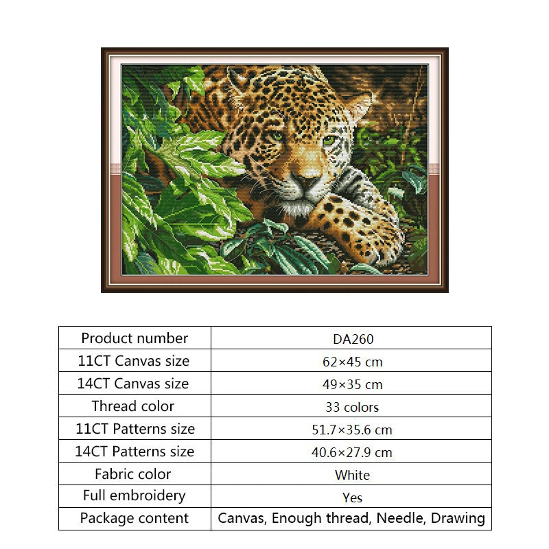 Leopard Набор для вышивки крестом 14ct 11ct Printrd холст DIY ручной работы рукоделие Наборы для вышивания счетные узоры DMC нить ремесла