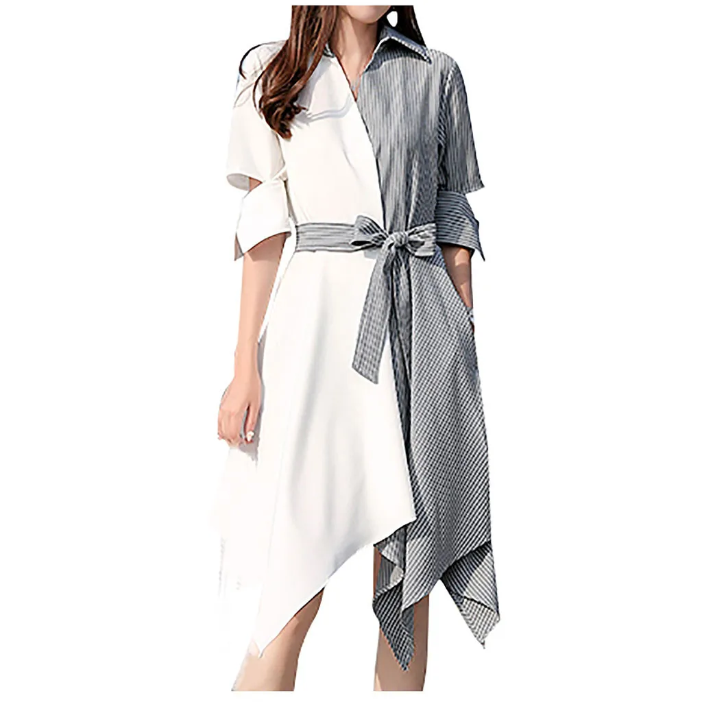 FREE OSTRICH Professional van Irregular patchwork lapel corset waist thin temperament with a woman With pocket attractive dress | Женская