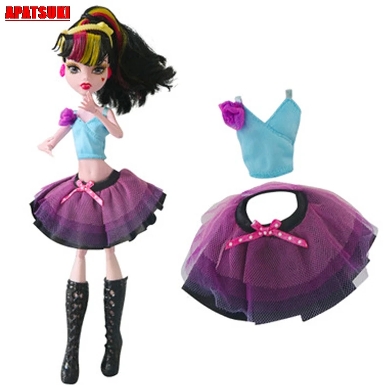 Розово-голубой бюстгальтер короткие юбки платье для кукол Monster High Одежда куклы 1/6