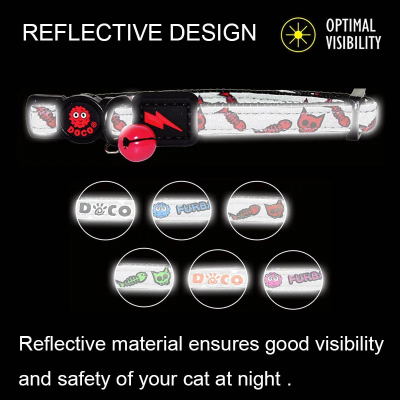 MySudui Small Cats Collars Necklace Collar For Cats Collar Breakaway Quick Release With Bell Reflective Cats Products For Pets (2)