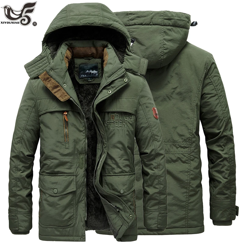 Chaqueta cuello de piel con capucha para hombre, abrigo cálido de para la nieve|Parkas| AliExpress