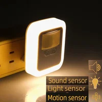 Plug-in Motion/Licht/Sound Sensor LED Nacht Licht Beleuchtung Mini EU UNS Stecker Nacht Licht Lampe für Kinder Kid Wohnzimmer Schlafzimmer