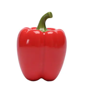

Pepper Shaped Storage Jar Sealing Container Tea Storage Can Desktop Display Jar Ceramics Storage Container For Home Shop (Red)