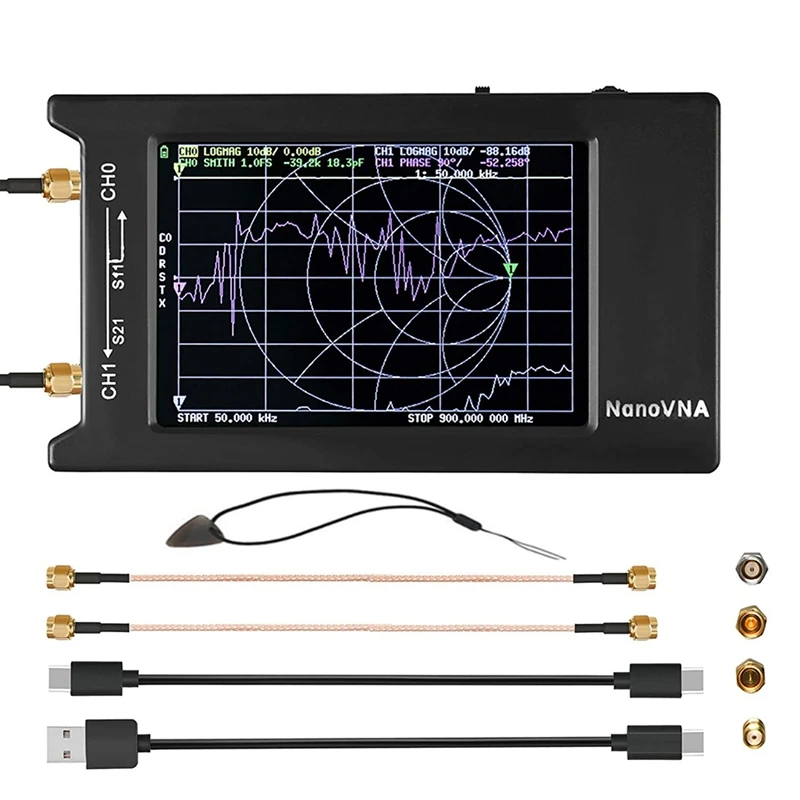 cable toner tracer NanoVNA-H4 Vector Network Analyzer 10KHz-1.5GHz HF VHF UHF Antenna Analyzer Measuring,with LCD Press Screen Nano VNA cable tester tracer Networking Tools