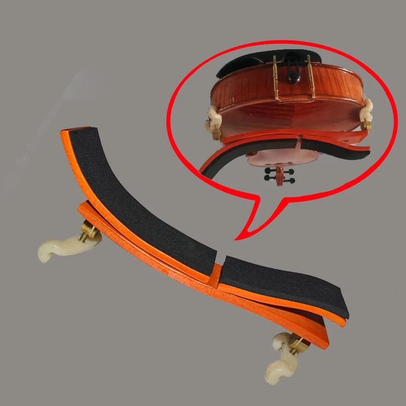 다양한 위치 조절 가능한 단풍나무 어깨 받침대 패드, 3/4 4/4 바이올린 또는 14 인치-16.5 인치 비올라용, 인체 공학적, 사용하기 쉽고 조정 가능 