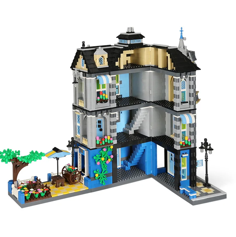 Город улица вид сад кафе moc строительный блок модель Кофейня assemable кирпичи коллекция образования игрушки коллекция для подарка