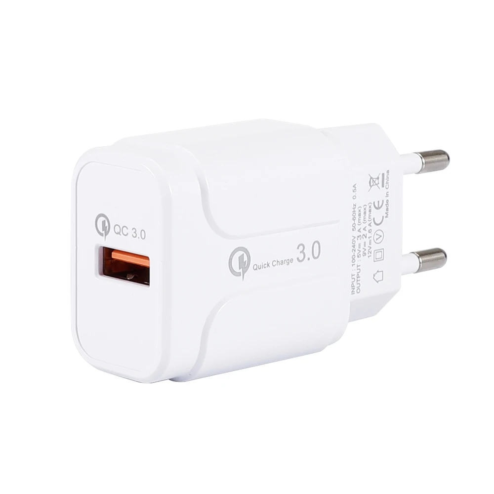 EU WHITE Самый популярный 42g USB QC3.0 18w зарядное устройство для мобильного телефона Быстрая зарядка зарядное устройство для путешествий - Цвет: EU WHITE