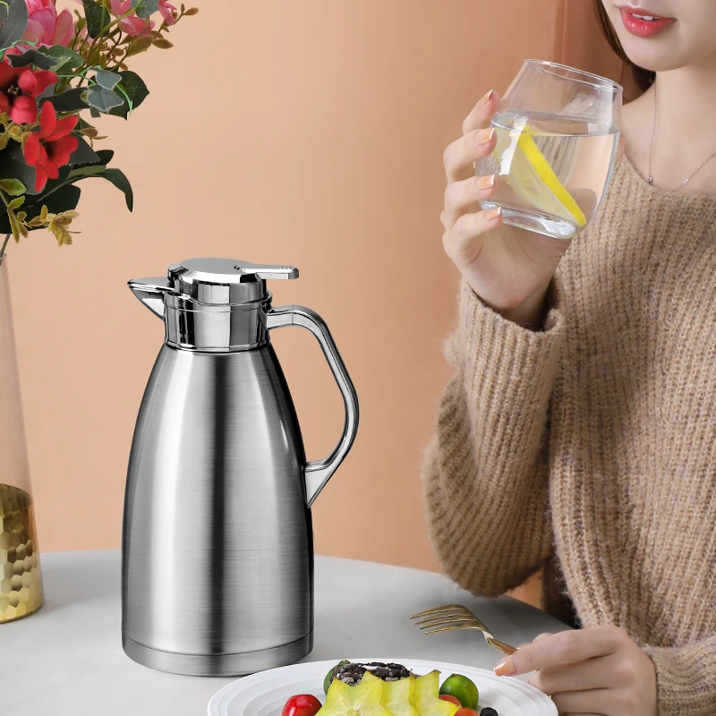 2300ML Stainless Steel Thermal Coffee Carafe Double Wall Insulated Vacuum  Flasks Kitchen Tea Pot Thermos Home Kettle - AliExpress