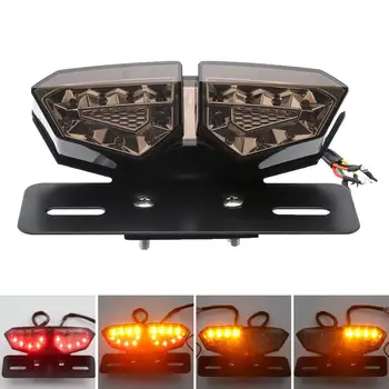 

12V Motorcycle Motorbike Retro Rear Brake Light License Plate Lamp Taillight
