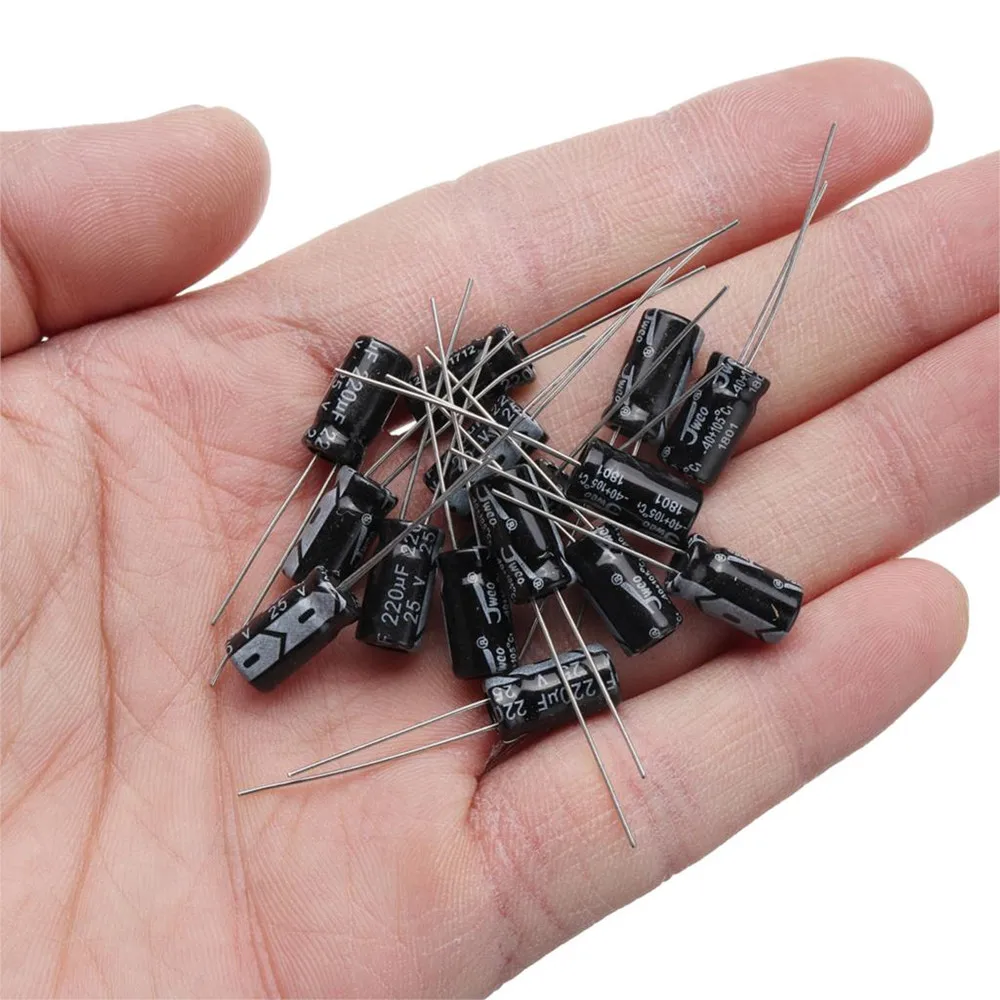 500Pcs/lot 0.1UF-1000UF 24 Values Aluminum 16-50V Mix Electrolytic Capacitor Assorted Kit And Storage Box