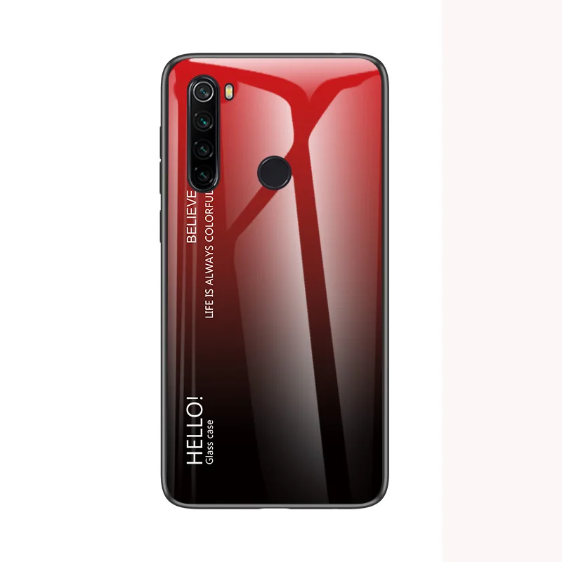 Модный градиентный чехол из закаленного стекла для телефона для Xiaomi Redmi Note 8T чехол для Etui Xiaomi Redmi Note 8 чехол жесткий чехол - Цвет: C