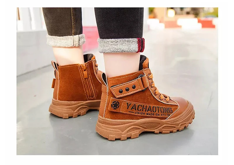 小童鞋小童鞋-2019秋冬皮面加绒高帮马丁鞋货号：F637-详细信息_22