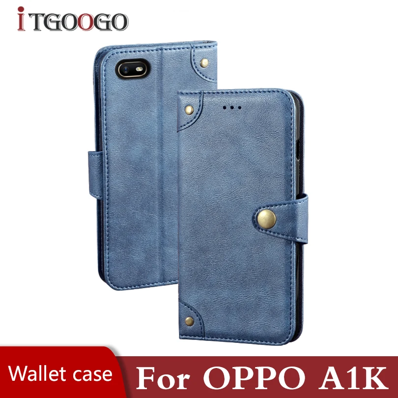 Чехол Кошелек для OPPO A1K задняя крышка из искусственной кожи противоударный
