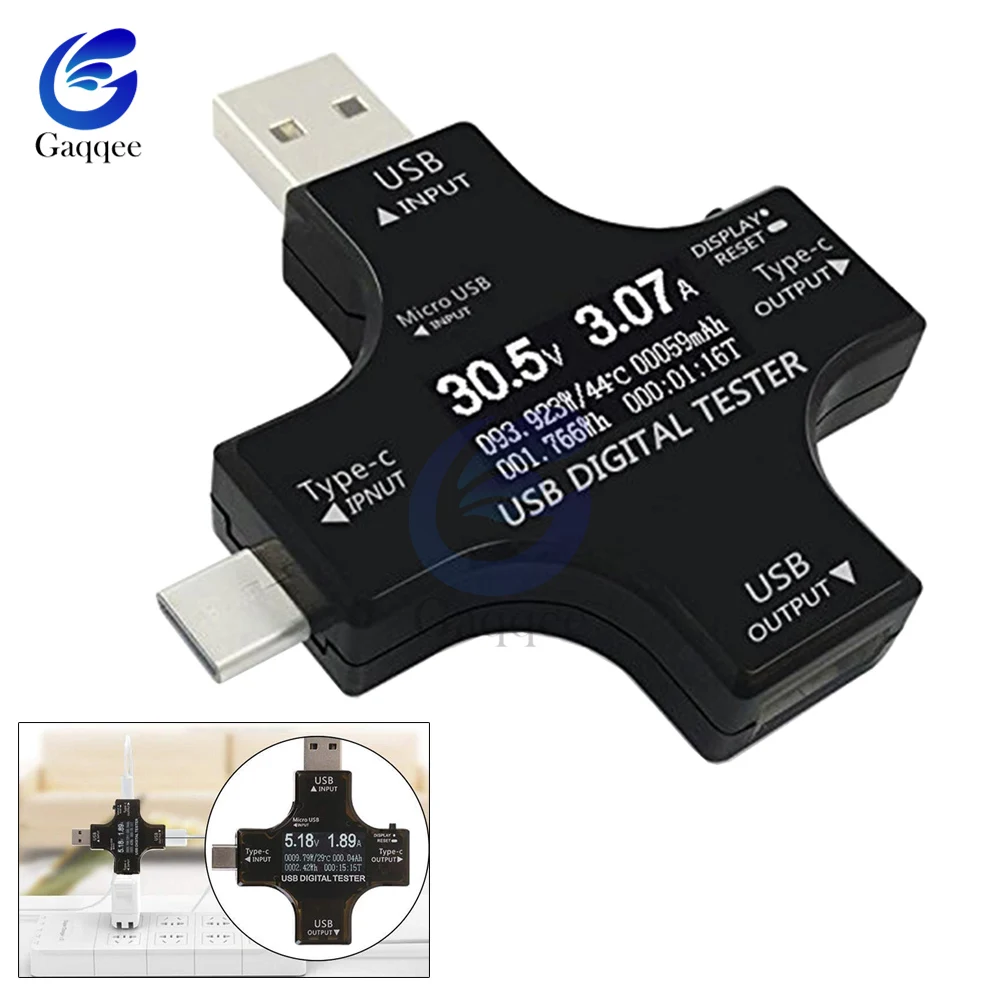 QC2.0 3,0 type-C USB тестер постоянного тока цифровой вольтметр амперитор напряжение измеритель тока Амперметр детектор банк питания индикатор зарядного устройства
