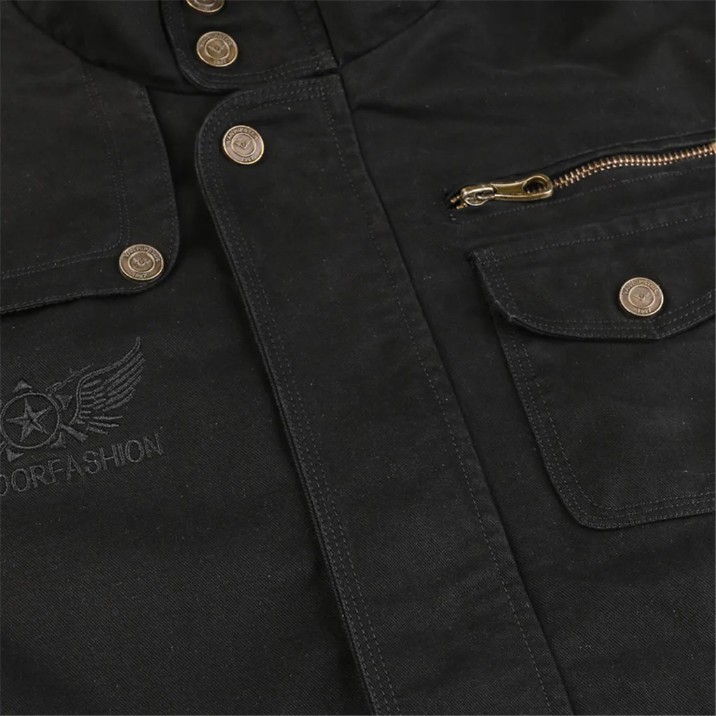 Ретро полиэфирная однотонная джинсовая куртка мужская Весна Осень Slim Fit бомбер куртки Мужская джинсовая куртка мужская верхняя одежда мужская Ковбойская рок