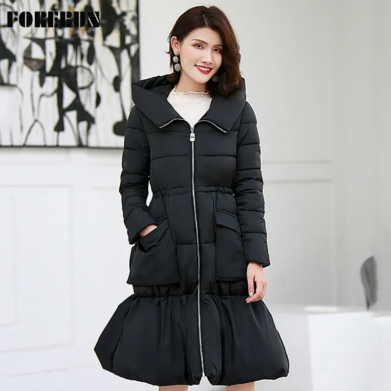 hooded skirt coat