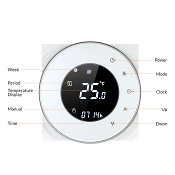 

Hot 5A WIFI Programmable Water Heating Controller Temperature Regulator Thermostat Touchscreen LCD with Voice Control Function