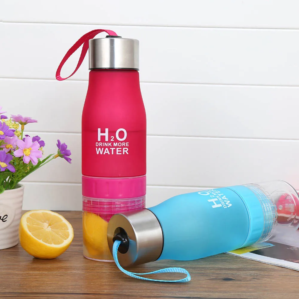 

650ml Water Bottle plastic Fruit infusion bottle Infuser Drink Outdoor Sports Camping Mountaineering Juice lemon Portable