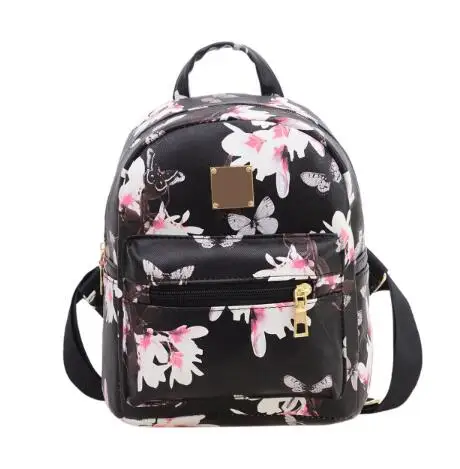 Сделано в Китае, женский рюкзак с цветочным рисунком, кожаный рюкзак для путешествий, школьная сумка через плечо