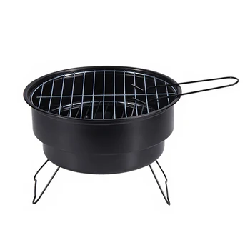

Portable BBQ Grill Round Barbecue Rack Stainless Steel Mini BBQ Charcoal Grill Camping Barbecue Tools