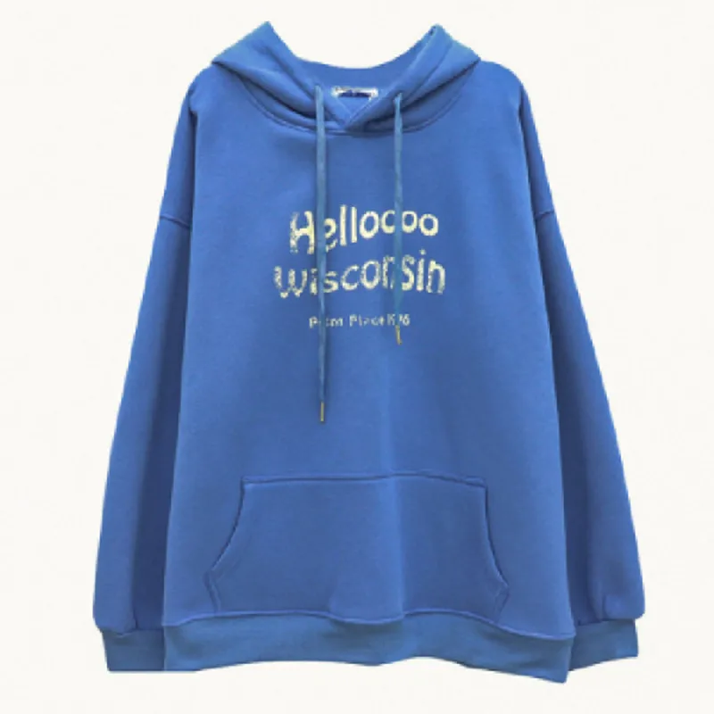 Толстовки женские худи одежда Harajuku корейский стиль Kawaii Толстовка Roupas Толстовка с длинным рукавом зима размера плюс серый Принт буквы