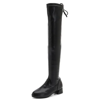 

Girls Boots Family Matching Daughter Mom Winter Boots Fashion Chic Children Motorcycle Boots Over The Knee High Heels Kids Boots