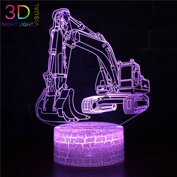 

ATOPH 3D LED Night Light 16 Color Changing with Remote Control Excavator Nightlight for Children Christmas Xmas Gifts