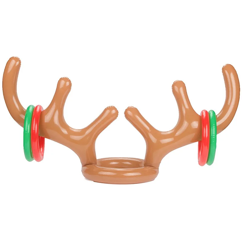 

Inflatable Santa Funny Reindeer Antler Hat Ring Toss Christmas Holiday Party Game Supplies Holiday Party Game