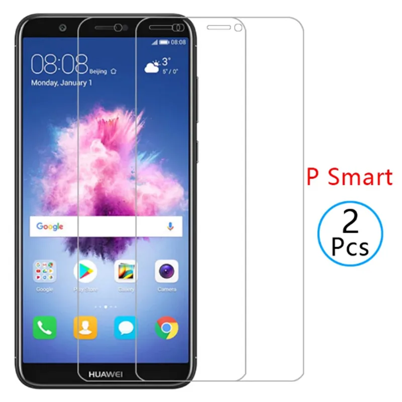 2Pcs Protective Glass for Huawei P smart 2018 psmart z Pro 2019 Screen Protector on p 2020 2021 Film | Мобильные телефоны и