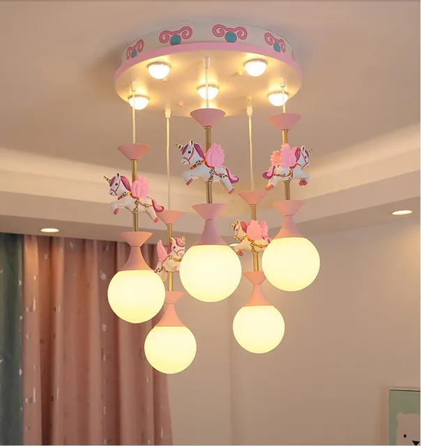 Plafonnier Carrousel Pour Chambre D Enfant Lampe Pour Garcon Et Fille Ideal Pour Un Salon Un Restaurant Ou Une Chambre A Coucher Aliexpress