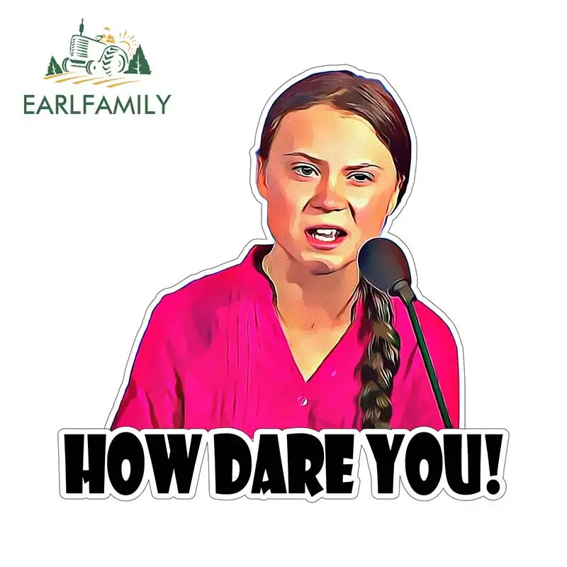 EARLFAMILY 13 см x 12 6 для Greta Thunberg виниловая наклейка на окна грузовик автомобиль стену