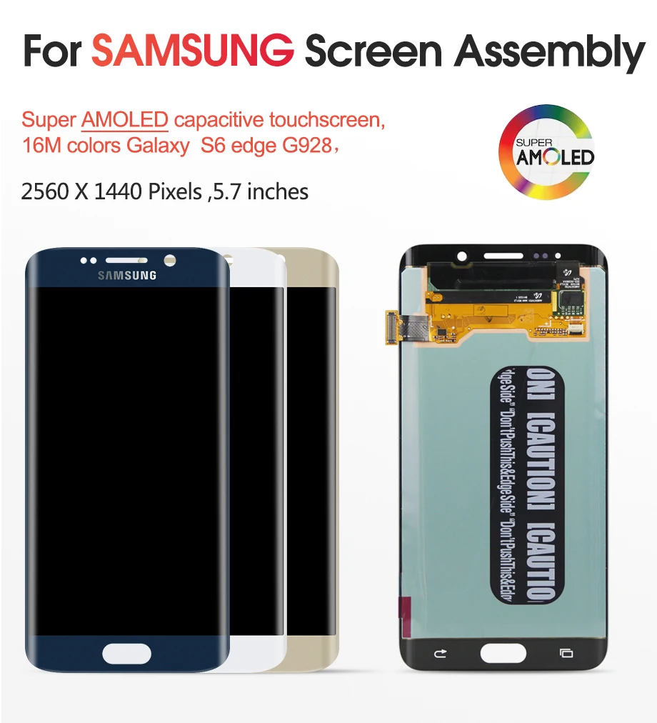 Супер AMOLED Для 5," samsung Galaxy S6 Edge Plus ЖК-экран+ сенсорная панель дигитайзер Замена для G928