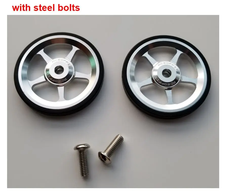 with steel bolts Легкие колеса 2 шт Easywheel для Brompton складной велосипед сплава супер легкие колеса - Цвет: with steel bolts