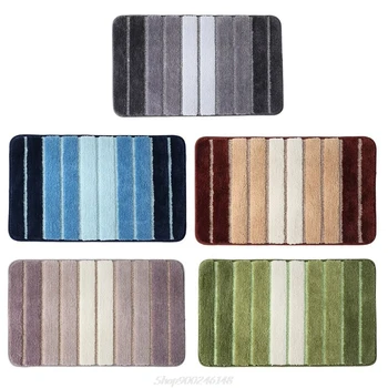 

80x50cm Simple Polyester Striped Indoor Door Mat Non Slip Bath Floor Carpet Living Room Kitchen Toilet Water Absorbent Au13 20