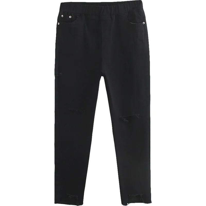 Повседневные джинсы размера плюс осень 2019 женские модные свободные Стрейчевые