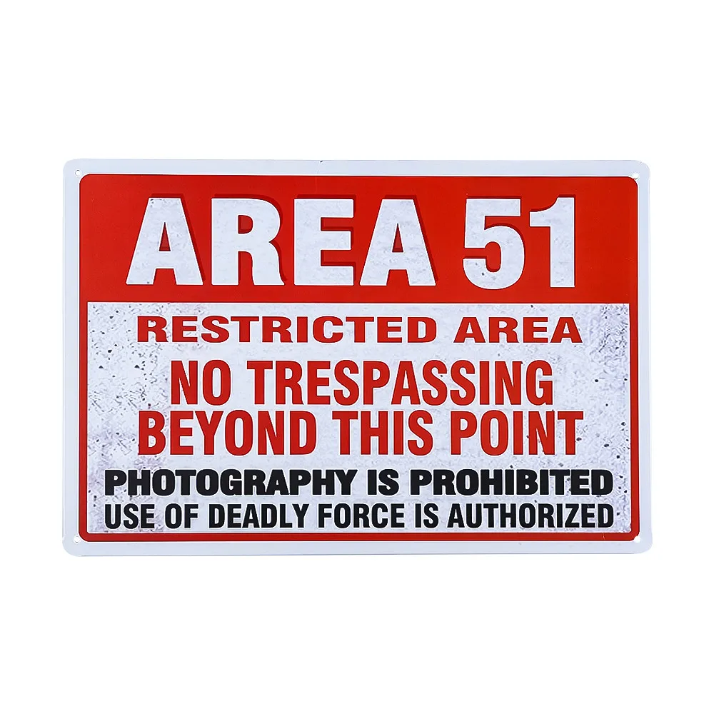 DL-Area 51 металлический настенный знак предупреждение о налете инопланетянин