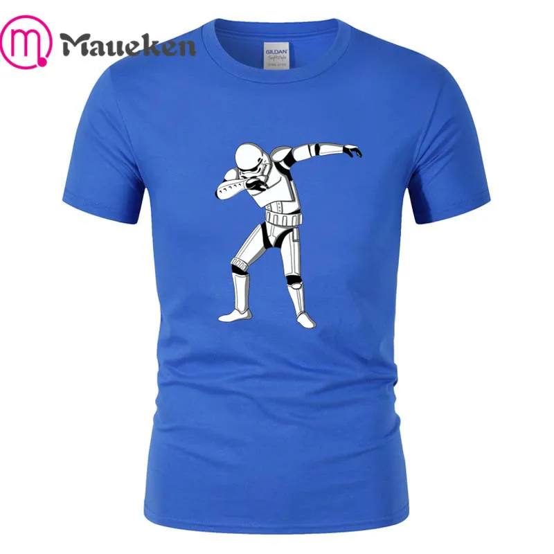 Мужская футболка Dab Trooper с героями мультфильмов, модная футболка, хлопковая футболка с коротким рукавом для звездных войн - Цвет: Blue