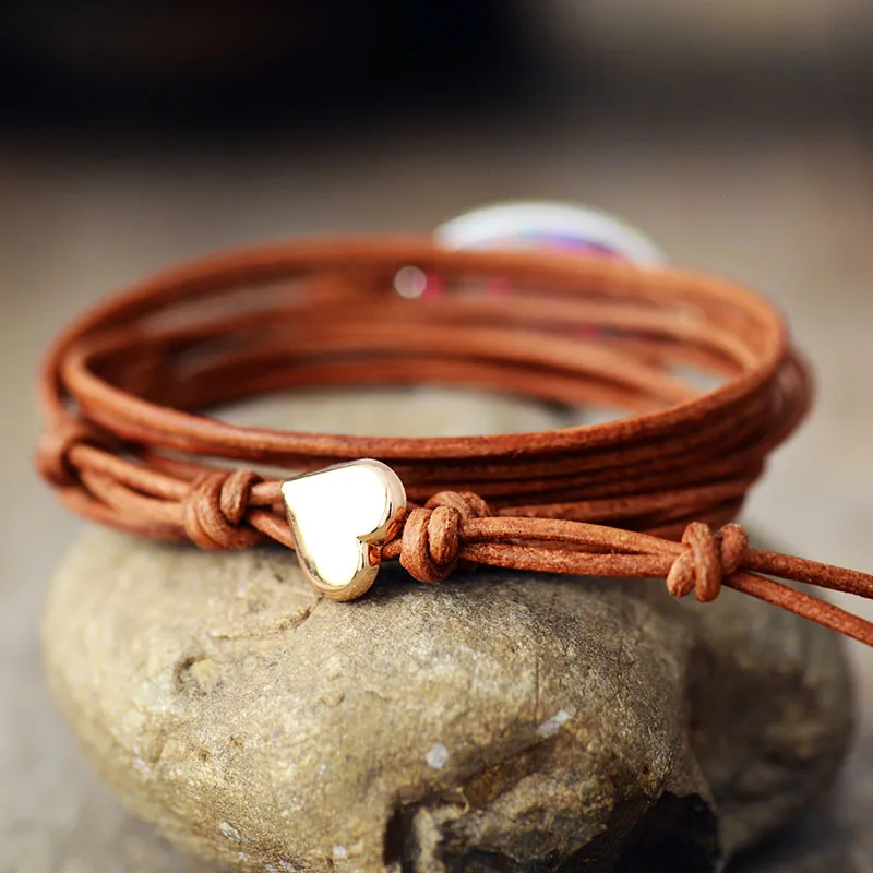 Romantic New Simple Wrap Bracelet Natural Stones Boho Long Friendship Bracelet Unique Handmade Ethnic Bracelets
