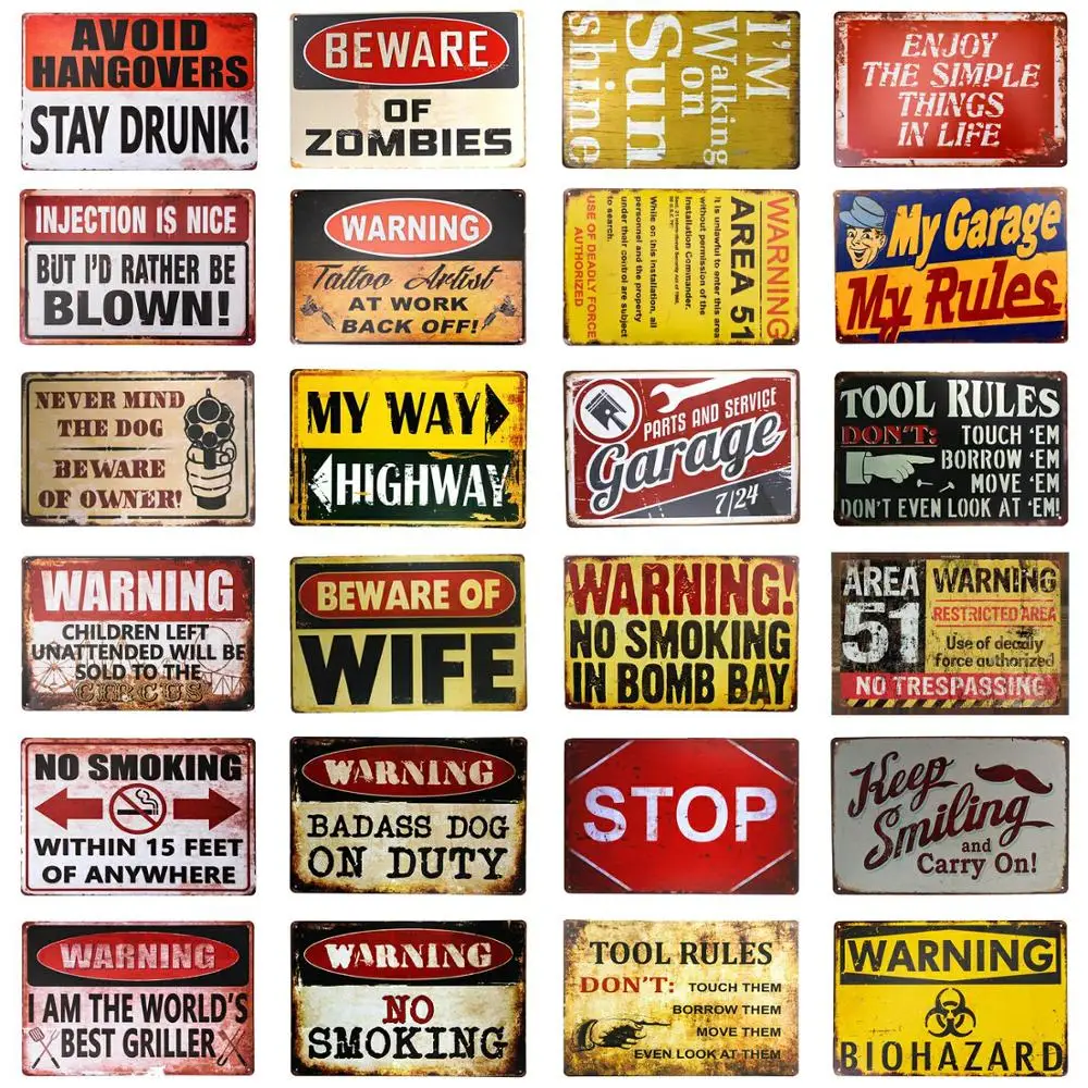 

DL- Warning Biohazard Hazard Sign Hazard Labels Novelty METAL Sign