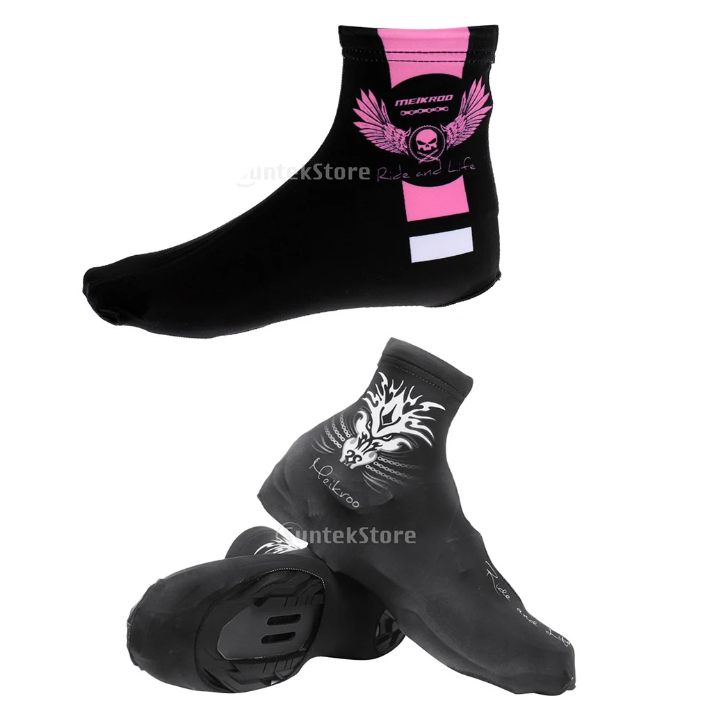 2 Sets Bike Shoe Covers Windproof Thermal Breathable Elastic Cycling Overshoes