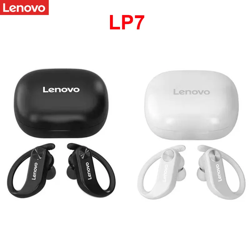 Original Lenovo LP7 TWS Wireless Earphone Bluetooth-compatible Handfree Headphone Dual Stereo Bass IPX5 Waterproof for Long Time |