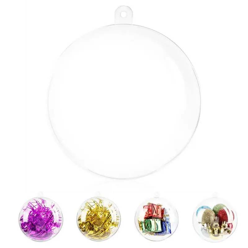 5Pcs Plastic Christmas Balls Clear Transparent Hanging Ball Baubles Ornaments Christmas Decorations For Home Xmas Tree Decor